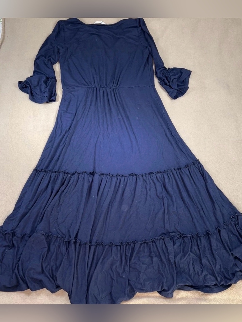 Boden Navy Tiered Maxi Dress